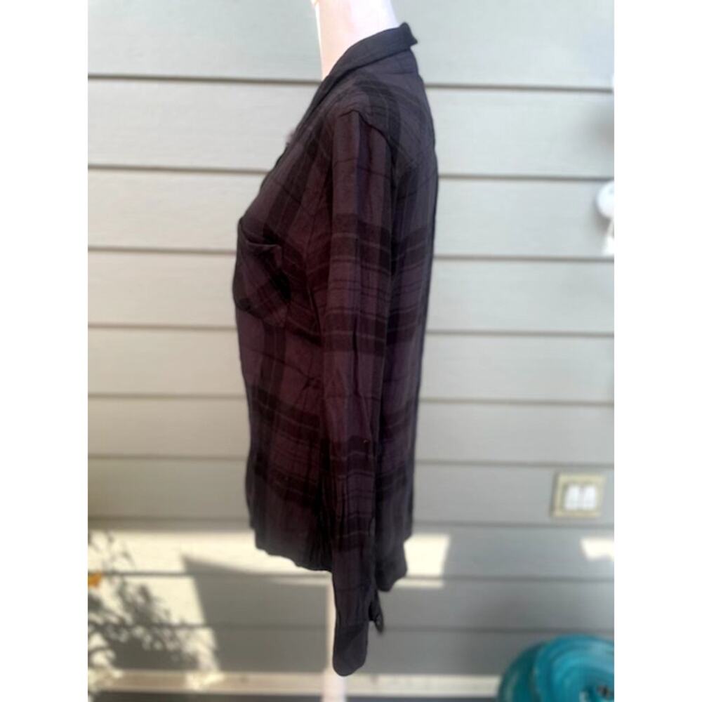 Rails Size Small Women's Shirt Button-Up Plaid Long Sleeve Black & Purple - Picture 3 of 5